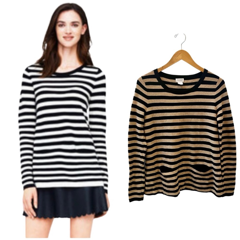 Preppy Club Monaco Striped Italian Yarn Wool Sweater